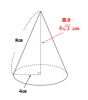 【三平方の定理】円錐の高さが？？体積を求める問題を解説！